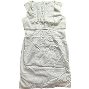 Calvin Klein White Sleeveless Sheath Dress 	•	Size: Approx. US 6 (Small–Medium)
